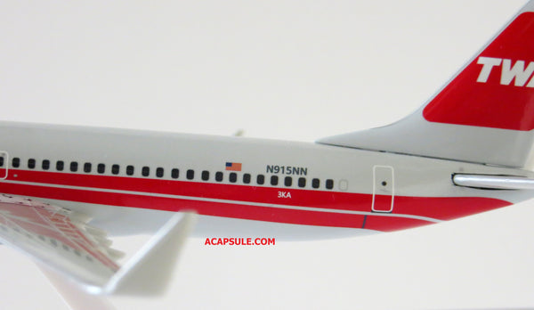 Flight Miniatures American Airlines TWA Heritage Livery Boeing 737-800 1/200 Scale Model with Stand N915NN