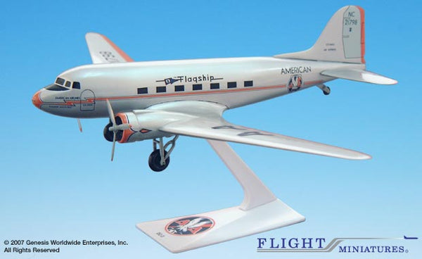 Flight Miniatures American Airlines Flagship Knoxville DC-3 1/100 Scale Model with Stand