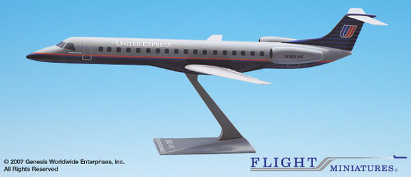Flight Miniatures United Express ERJ145 1/100 Scale Model with Stand N801HK