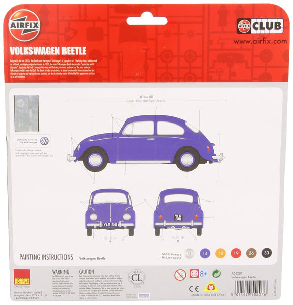 Volkswagen Beetle Starter Set 1:32 Scale Model Kit (Comes with Paint, Brushes and Glue)
