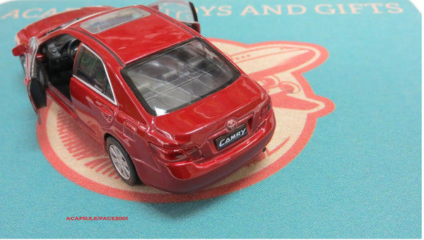 Red Toyota Camry Diecast Car with Pullback Action