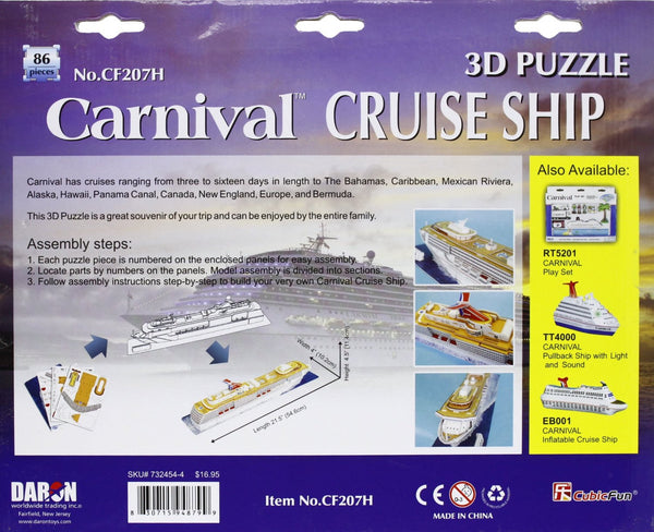 Carnival Cruise Ship 3D Puzzle -86 Pieces