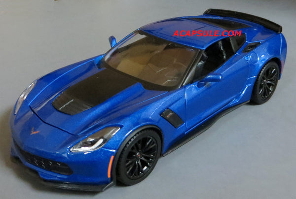 Blue Metallic 2015 Chevrolet Corvette Z06 1/24 Scale Diecast Model