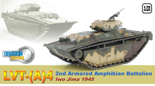 Dragon LVT-(A)4, 2nd Armored Amphibian, Iwo Jima 1/72 Model w Display Case