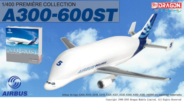 Dragon Airbus A300-600ST Beluga #5 1/400 Model with Stand and Gears