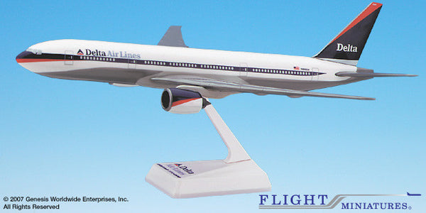 Flight Miniatures Delta Airlines Boeing 777-200 1/200 Scale Model with Stand