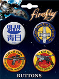 Firefly TV Series 4 Button Set (Made in USA)