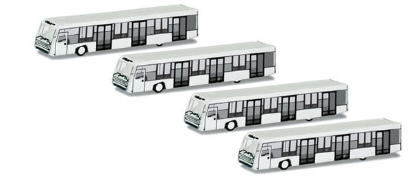 Herpa Airport Accessories 4 (Four) Airport Buses 1/500 HE521000