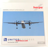 Herpa United Express Bombardier Q400 1/200 Scale Diecast Model with Stand Reg N328NG