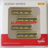 Herpa Scenix - Airport Bus Set - set of 4 Yellow Buses 1/400 Scale