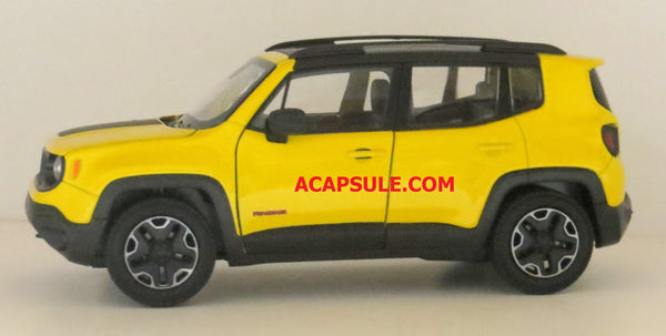 Yellow Jeep Renegade Trailhawk 1/24 Scale Diecast Model Car