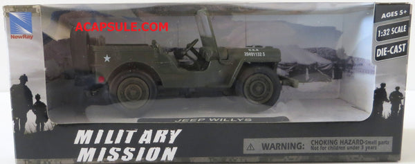 Military Mission 1/32 Scale Diecast Willys Jeep US Army Model