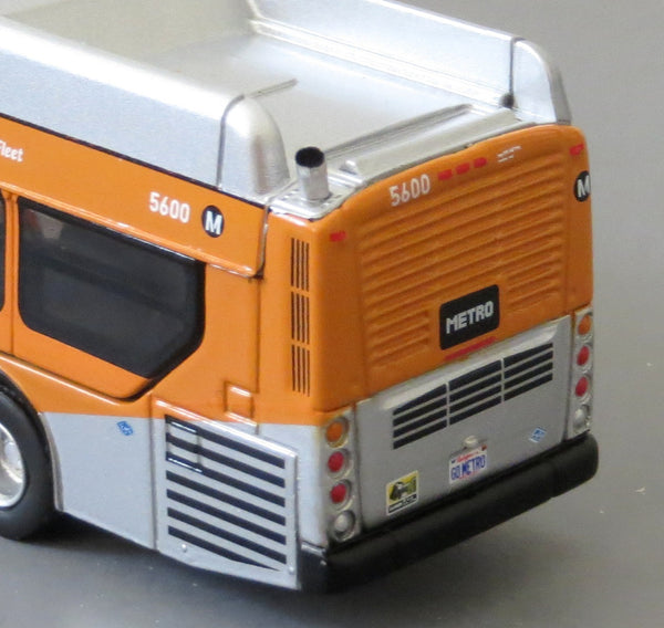 Orange and Silver Los Angeles Metro 1/87 Scale New Flyer Xcelsior CNG Bus