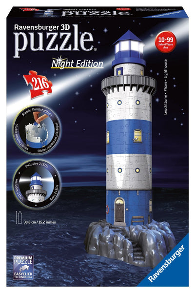 Ravensburger Lighthouse Night Edition 3D Jigsaw Puzzle, 216 Pieces
