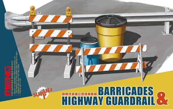 Barricades & Highway Guardrail Set 1/35 Model Kit