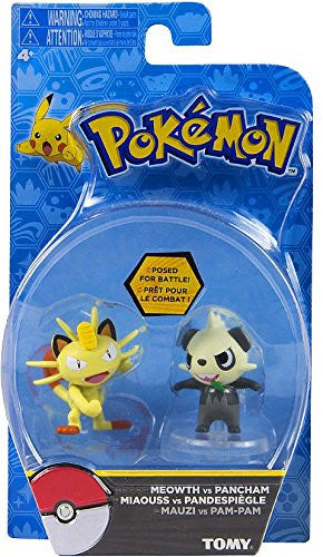 Tomy Pokemon Action Pose 2 Pack Meowth vs Pancham