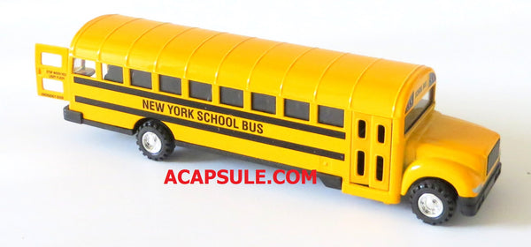 New York School Bus 8.5" Diecast Bus with Pullback Action