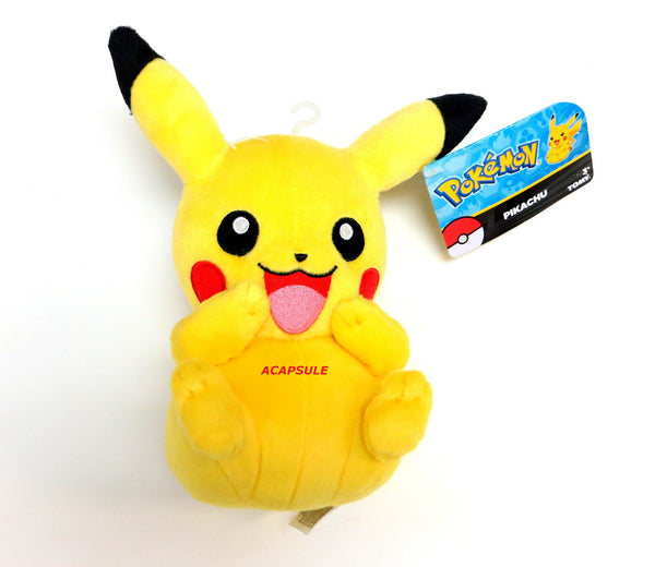 Tomy Pokemon Basic 8 inch Plush - Pikachu Open Mouth Hands on Mouth