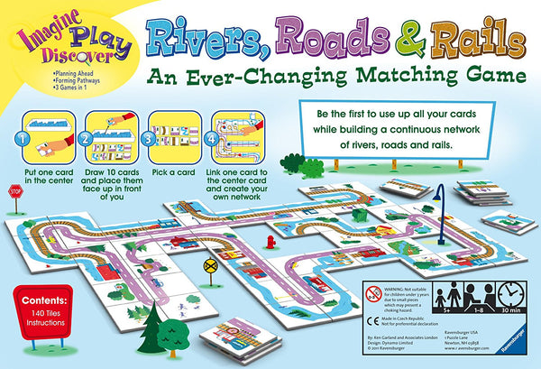 Ravensburger Rivers, Roads And Rails - Children's Board Game