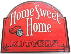 Rutgers Home Sweet Home Arched Wood Sign 10" x 11"