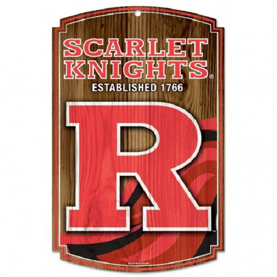 Rutgers Scarlet Knights Established 1766 Wood Sign 11" x 17"