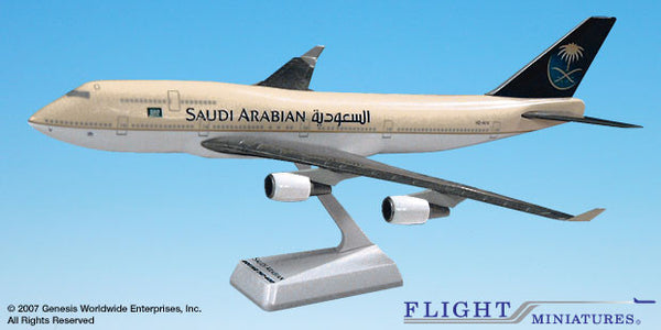 Flight Miniatures Saudi Arabian Boeing 747-400 1/200 Scale Model with Stand