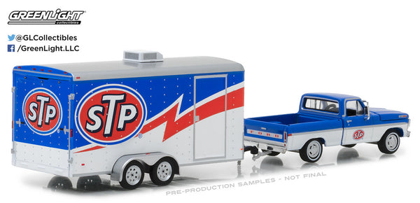 STP 1970 Ford F-100 and Enclosed Car Trailer 1/64 Diecast Model
