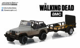 The Walking Dead Michonne's Jeep Wrangler and Utility Trailer 1/64 Diecast Model