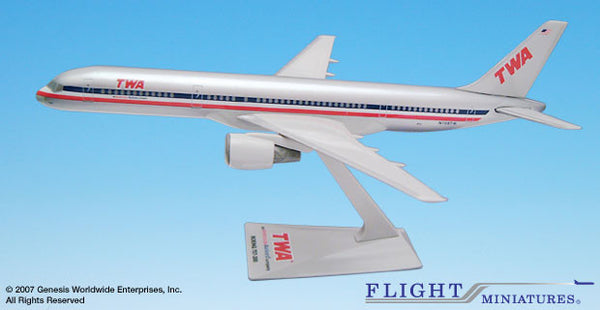 Flight Miniatures TWA American Airlines Boeing 757-200 Transition Livery 1/200 Scale Model with Stand