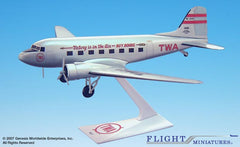 Flight Miniatures TWA Victory is in the Air DC-3 1/100 Scale Model with Stand