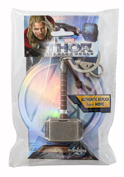 Thor 2 Hammer Pewter Keyring 3 Inches Long