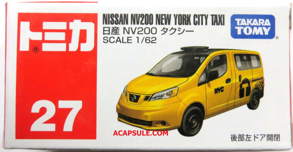 Tomica #27 Nissan NV200 New York City Taxi 1/62 Diecast Car by Takara Tomy