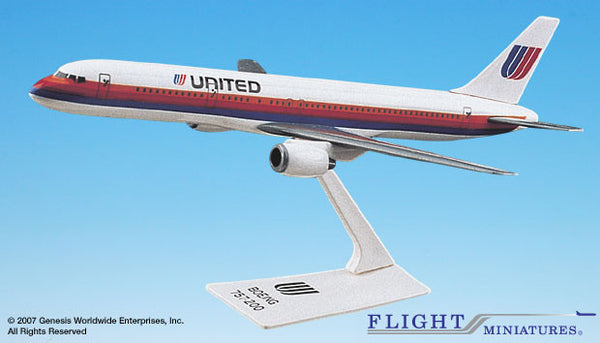 Flight Miniatures United Airlines Boeing 757-200 Rainbow Livery 1/200 Scale Model with Stand