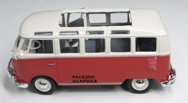 1/25 Scale White Red Volkswagen Van "Samba" Bus Diecast Model