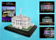 White House 3D Puzzle With Base & Lights 56 Pieces