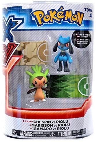 Tomy Pokemon X & Y Chespin vs Riolu 2 pack Small Figures