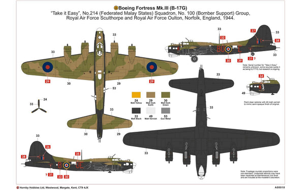 Airfix Boeing B-17G Flying Fortress MK.III 1/72 Scale Model Kit