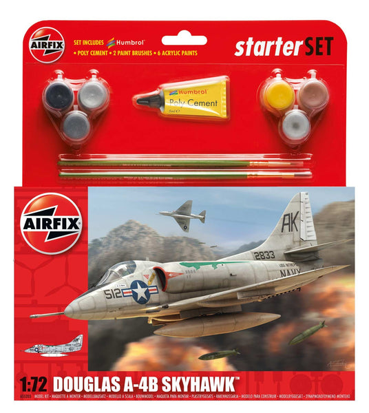 Douglas A4-B Skyhawk Starter Set 1:72 (Comes with Paint, Brushes and Glue)