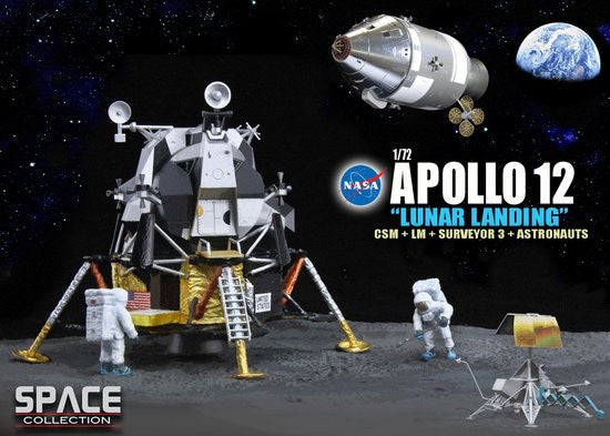 Dragon 1/72 Scale Apollo 12 Lunar Landing with CSM, LM, Surveyor3, & Astronauts