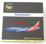 Gemini 200 Southwest Boeing 737 MAX 8 1/200 Diecast Scale Model G2SWA757 Reg N8706W