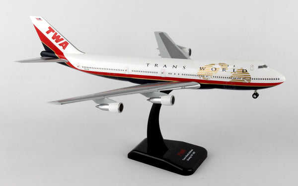 Hogan TWA Final Livery 747-100 1/200 Scale Model w Gears & Stand N93108