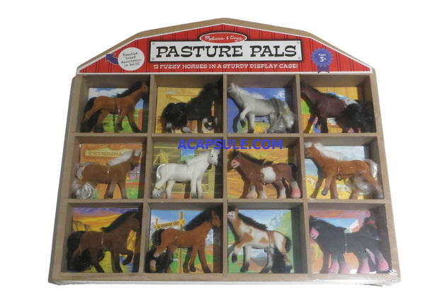 Melissa & Doug Pasture Pals -12 Fuzzy Horses in a Sturdy Display Case