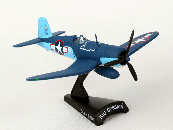 Postage Stamp F4U CORSAIR VMF-422 1ST LT STOUT 1/100 Scale Diecast Model with Stand