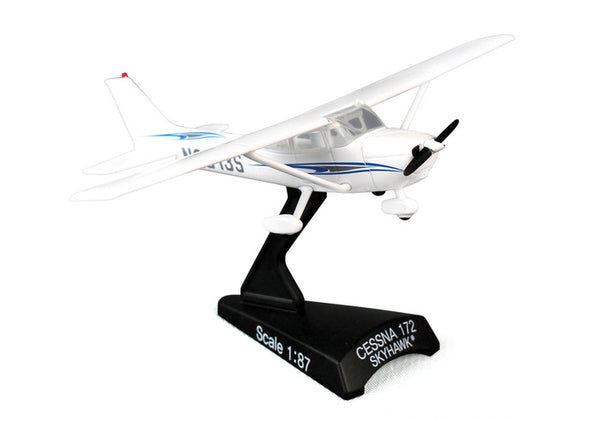 Cessna 172 Skyhawk 1/87 Scale Diecast Model with Stand