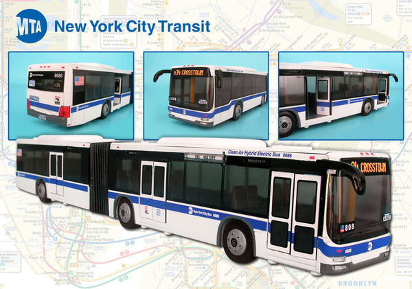 New York City MTA Articulated Bus With Opening Door 16 Inches long