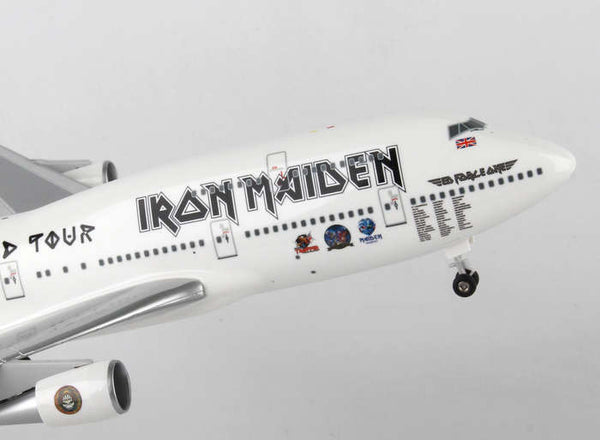 Iron Maiden Ed Force One Boeing 747-400 1/200 Scale Plane with Stand and Gears