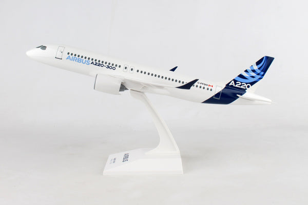 Skymark SKR991 Airbus Corporate A220-300 1/100 Scale Plane with Stand C-FFDO